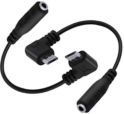 GINTOOYUN 2 cavi da micro USB a 3,5 mm, mini 5 pin USB maschio a 4 poli da 3,5 mm femmina AUX per auricolari, microfono a clip attivo, microfono ecc