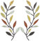 2 Pieces Metal Tree Leaf Wall Decor Vine Olive Branch Leaf Wall Art Wrought Iron Scroll Above The Bed, Living Room, Outdoor Decoration (Multi Color)