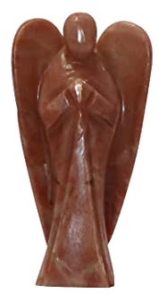 THIRD EYE CRYSTALS Tasche Schutzengel Deko Figur Mondstein Kristall geschnitzt natürliche Edelsteine Mini Figur Reiki Statue Ornament für Bürodekoration Skulptur Geschenke