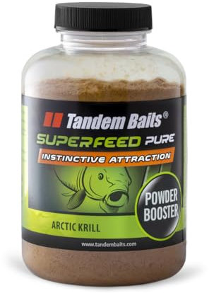 Tandem Baits SuperFeed Pure Powder Booster Arctic Krill | Karpfen Angeln ohne Mühe | Boilie-Pulver Köder Große-Fische-Angeln | Karpfenzubehör Profis & Hobby-Angler 250g