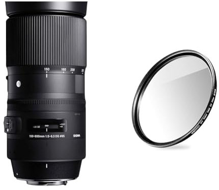 Sigma 150-600mm F5,0-6,3 DG OS HSM Contemporary Objektiv & Walimex pro UV-Filter Slim Super DMC 95mm - besonders hochwertiger UV Filter Objektivfilter, Slim nur 2,5 mm,16x Super DMC Vergütung