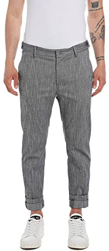 Replay Herren Hose mit Stretch, Blue/Natural White 010 (Grau), 29W / 30L