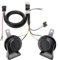 FARBIN 12V Auto Horn Loud Electric Air Horn Zug Horn Kit für LKW mit Relais Harness Horn für Auto LKW SUV Motorrad Boot (12V, Schwarzes Horn mit Kabelbaum)