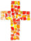 Lantelme Fusingglas Wandkreuz zum Aufhängen Farbig Orange Bunt 25cm x 19cm | Glas Kruzifix Fusing als Geschenk zur Firmung Geburt Kommunion Taufe Dekoration | Glas Kreuz (Orange)