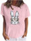 TRIGLICOLEUM Damen Ostern T-Shirt Sommer Bluse Oberteile Süße Osterhase Osterei Druck Tunika Tops Kurzärmelig Tshirt Rundhals Pullover Teenager Mädchen Shirt Normale Passform Pulli Karneval Kleidung