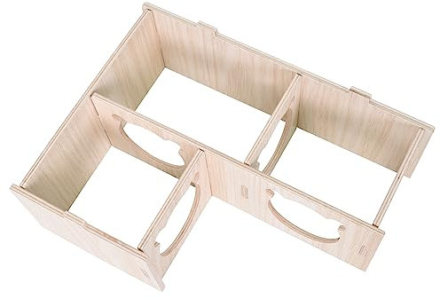 Casa de Hámster de Madera, Casa de Madera para Hámster, 3 Cámaras Casa para Cobayas de Madera, Casa de Escondite de Hámster, para Mascotas Casa de Animales para Jerbos Ratones Hámsters (22.5*17.8*8cm)