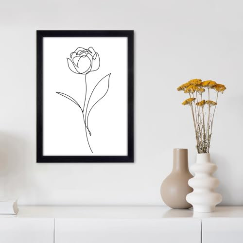 Nutabevr Cadre Photo A4 (21 x 29,7 cm) Noir,Cadre bois à ossature bois naturel,Mural et de Table Cadre de portrait Avec Plexiglass Transparent,pour bureaux, chambres à coucher,salons,galeries d'art