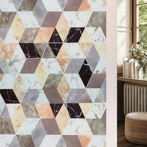 Shackcom Fensterfolie Sichtschutz Selbsthaftend 90x200cm Blickdicht Sichtschutzfolie Milchglasfolie Statisch Haftend Anti-UV Dekorfolie Geeignet für Wohnzimmer Schlafzimmer