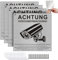 DAOUZL 4 Stück Achtung Videoüberwachung Schild Mit DSGVO Hinweis, 15x15cm Kameraüberwachung, Aluverbund Warnhinweis für Innen Außen