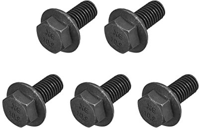 METALLIXITY Geflanscht Sechskant Kopf Bolzen (M10x20mm) 5Stk Sechseck Gezackt Flansch Bolzen Voll Gewinde Schraube - für Haus Bauwesen Hardware Verschlüsse