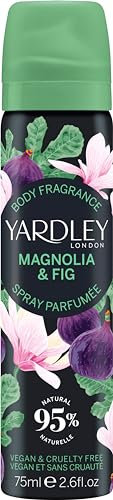 Yardley London Magnolia and Fig Body Spray, Floral Body Spray for Women with Notes of Bergamot and Blackcurrant, Magnolia Body Mist for Women 75ml