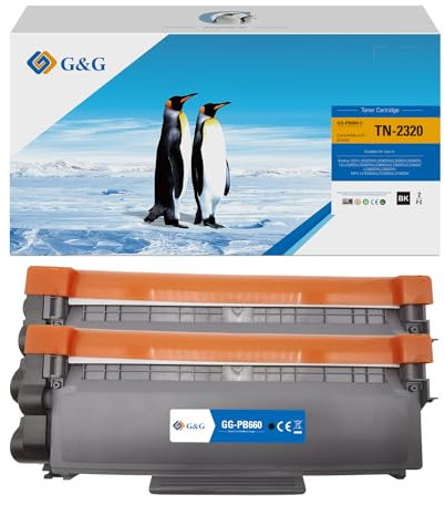 G&G Toner Kompatibel mit Brother TN2320 TN-2320 für Brother MFC-L2700DW HL-L2300D HL-L2360DN HL-L2340DW DCP-L2500D DCP-L2520DW DCP-L2540DN(2 Schwarz)