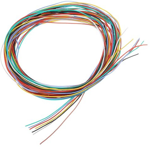 QUARKZMAN 30 Calibre Silicona Alambre 30AWG Eléctrico Alambre Tranzado Alambre Flexible Estañado Cobre Cable Alta Temperatura Conexión Cable 7 Colores 3,0 m/10 Pies 7uds