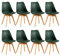 H.J WeDoo Set mit 8 Stühlen für Esszimmer, nordische Küchenstühle mit gepolstertem Sitz, Beine aus Buchenholz, ergonomische Rückenlehne, mattgrün…