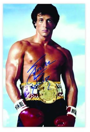 MEZUMI Rocky Sylvester Stallone Autogramm Leinwand Poster Wandkunst Dekor Druck Bild Gemälde für Wohnzimmer Schlafzimmer Dekoration ungerahmt 60 x 90 cm