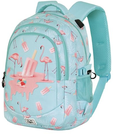 Oh My Pop! Ice Flamingo-Plus Running Rucksack, Türkis, 34 x 46 cm, Kapazität 32 L