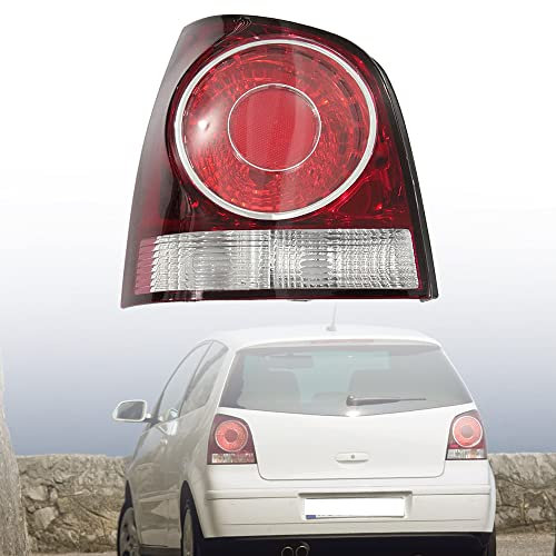 BYBEST Rücklicht Heckleuchte Rückleuchte für Polo GTI 9N 9N3 2005-2010, Auto Heckklappe Rückleuchten Linke Rechte Rücklichter, with Bulb Holder- Left