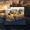3D Notizblock Notizblock Haftnotizen Memoblock Haftnotizen 3D Magic Castle Wochenkalender Notizblock Papierskulptur-Bastel-DIY-Geschenk (Castle mit Lamp)