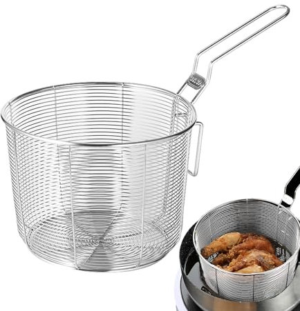 fanelod Cestello per friggitrice, Cestelli per friggere, Cestelli per friggere, Cestelli per Patatine con Manico per servire, Cestini per Alimenti per pentole Calde, Patatine Fritte, Pasta, Cipolla