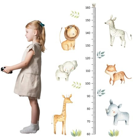 LICHUANUK Kinder Höhe Diagramm Wandtattoo Messlatte Kind Wald Tiere Wandaufkleber, Abnehmbar DIY Wandbild Wandsticker für Kinderziemmer Dekoration (Tier)