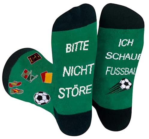 ZYXTLY Witzige Geschenke für Männer fussball geschenke jungen Fußball Geschenke für Jungs Damen Weihnachts Geburtstag,Lustige Socken mit Spruch Bitte Nicht Stören Ich Schaue Fussball Socken Kinder