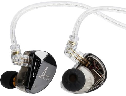 Linsoul x KZ AS10 PRO 5BA Auricolari cablati, cuffie intrauricolari HiFi con frontalino poligonale a specchio, cavo staccabile a 2 pin per audiofili (Senza microfono)
