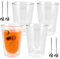 REFORUNG 4 Pz Tazzine di Vetro a Doppia Parete da 350ml,Bicchieri da Caffè a Doppia Parete,Tazze da Cappuccino in Vetro con 4 Pz Cucchiai,Bicchieri Doppio Vetro per Caffè, Tè, Succo, Gelato