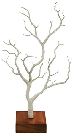 Espositore per gioielli con albero e supporto per gioielli, organizer per orecchini, collane, bracciali, espositori in legno