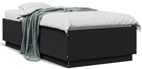 Bulliing Bettgestell mit LED Jugendbett Led Bettgestell Betten Bettrahmen Bed Frame Schwarz 90x190 cm Holzwerkstoff - 3209661