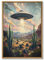 Retro Ufo Leinwand Wandkunst – Außerirdische Kunst Geschenke für Schlafzimmer & Wohnheim – Vintage Ufo Art Poster, 40,6 x 61 cm, ohne Rahmen