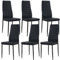 buybyroom Kitchen Chairs Set of 6, Modern High-Back Faux Leather Black Dining Chairs for Dining Room Restaurant Home Office, Metal Legs