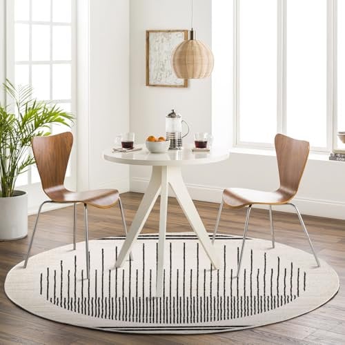 Livabliss Nairobi Wohnzimmer Boho, großer Schlafzimmer 200 cm - e für Esszimmer mit geometrischem Muster, Skandinavischer Wohnzimmer modern in Elfenbein, Schwarz