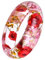 pistro Damen-Armreif aus Acrylharz, getrocknete Blume, Gänseblümchen, Manschettenarmband für Damen, Statement-Armband – Rot / Rosa, Kunstharz, Kein Edelstein