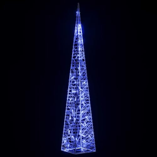 Tidyard LED Pyramide Lichterkegel, Weihnachten Dekoration, Beleuchtung für Weihnachten Innen Außen, Blau 120 cm