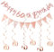 ALEGRE Deko 60 Geburtstag Frau, Girlande 60 Geburtstag Deko Spirale Set,Luftschlangen 60 Geburtstage Frauen Deko,Banner 60. Geburtstage,Spiralen Geburtstagsdeko 60 Jahre,60er Geburtstags Deko Roségold