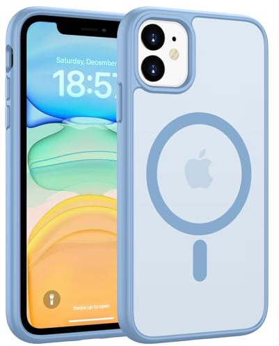 HGH Magnetic Case for iPhone 11 6.1 Inch for MagSafe Wireless Charging Compatible Translucent Matte for iphone 11 Case Thin Shockproof Case Camera protect for iPhone 11 Phone Case - Light Blue