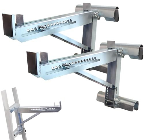 Ladder Jacks Bracket Aluminum 2 Pack - Two-Rung Short Body Scaffold Extension Ladder Jack for Working 20 inch Stage
