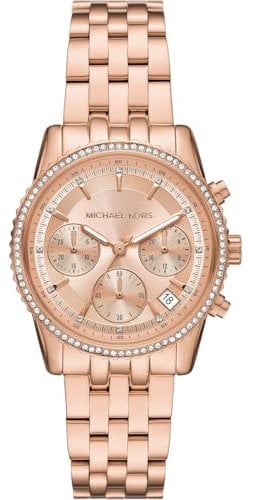 Michael Kors Damenuhr Chronograph Mini Bryant Edelstahl roségoldfarben, MK7531