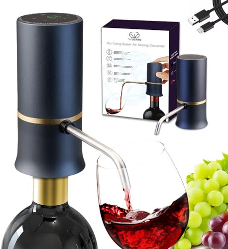 ZONSUSE Intelligenter Elektrischer Wein Dekanter,Ultraschall Elektrischer Weinbelüfter,Professioneller Weinbelüfter Ausgießer,mit LED Touchscreen,Weintemperaturmonitor,Geschenke für Weinkenner(C-1)