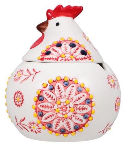PAMINGONO Keramischer Hühnerförmiger Aufbewahrungstopf Mit Deckel Niedlicher Keksbehälter Für Küche Dekorative Henne Für Gewürze Für Snacks Und Süßigkeiten Zu Ostern