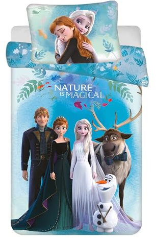 Jerry Fabrics Kinderbettwäsche 100x135 Kleinkinder Baby Bettwäsche Babybett Babybettwäsche Set Bettbezug aus Baumwolle Öko-Tex Standard für Frozen Eiskönigin Anna ELSA Olaf Sven Kristoff