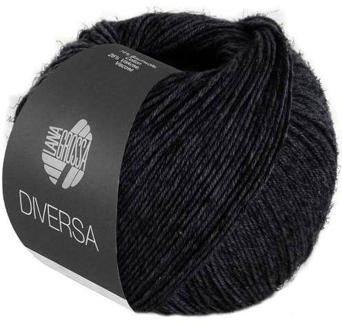 LANA GROSSA Diversa | Leichtes Baumwoll-Mischgarn mit zartem Melange-Effekt | Handstrickgarn aus 74% Baumwolle & 26% Viskose | 50g Wolle zum Stricken & Häkeln | 210m Garn FB 29