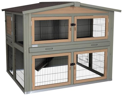 Kerbl Pet Nagerstall Suite, 134x115x111 cm, Kaninchenstall, Hasenstall, Holz, Kaninchen, Hasen