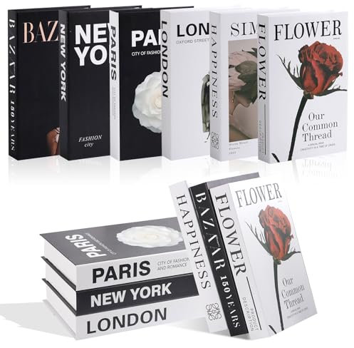 OT-NVWOZR 6PCS Fashion Fake Books for Home Decor, Stacked Decorative Book for Coffee Table Decor, Modern Hardcover Faux Books for Bookshelf Office Decorations to Create a Sophisticated Atmosphere