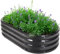 ZORMY Raised Garden Bed Outdoor - 4×2×1ft Metal Planters Outdoor,Oval Raised Garden Kits,Metal Raised Beds with Safety Edging and Gloves for Vegetables Fruits and Flowers (CoatedGrey)