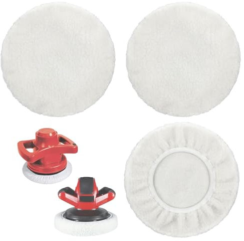 3 Stück Polierhauben Set, Polieraufsatz Winkelschleifer Polierhaube Polierschwamm 220mm-250mm Elastisches Polierscheibe Lammwolle Polierpads für Einhell Akku-Autopoliermaschine