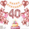 MIEWAA 40 Jahre Geburtstag Deko Luftballons Set Geburtstagsdeko mit 40th HAPPY BIRTHDAY Banner Latexballons Konfetti Ballons Folienballons Partydeko für Frau Roségold Rosa