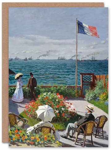 Artery8 Claude Monet Art Card Garden at Sainte Adresse Resort