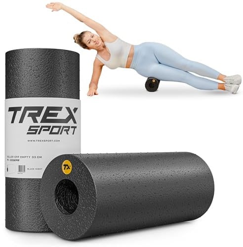 TREX SPORT Faszienrolle TX-033EPR | Foam Roller aus EPP-Schaumstoff, 33cm, leicht & stabil | Fitnessrolle für Rücken, Yoga, Ganzkörper-Selbstmassage