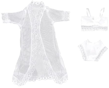 F Fityle Puppen-Pyjama, Nachtwäsche für 11,5-Zoll-Puppen, Badeanzug, Badekleidung, Mode, Unterwäsche, Sommer-Bikini-Kleidung, Schlafanzug, Weiß